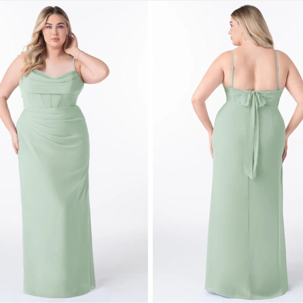 Azazie Sage Green Maxi Dress